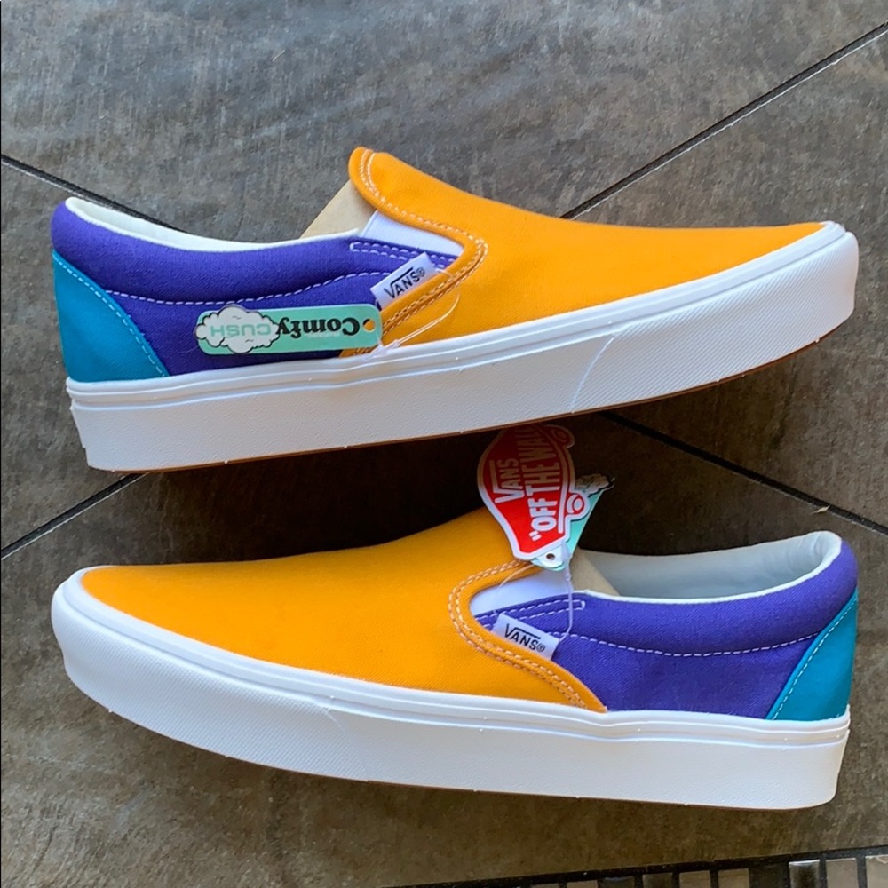 VANS COMFYCUSH SLIP ON MULTI BLOCK MULTI/TRWHT WMN - Picture 14 of 16